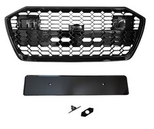 Für Audi A7 C8 4K 2018-2024 Kühlergrill Sportgrill Waben Gitter Schwarz Glanz