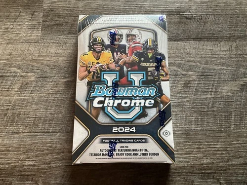 🏈🔥 2024 TOPPS BOWMAN U UNIVERSITY CHROME FOOTBALL - NEW + SEALED HOBBY BOX