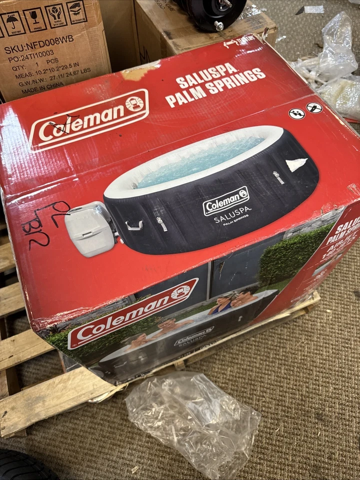 Coleman Miami AirJet Round Inflatable Hot Tub with EnergySense Cover, Black - Image 2 of 2