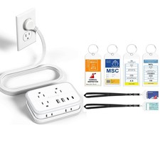 NTONPOWER Travel Power Strip, Flat Plug Power Strip with 6 Outlets 4 USB Port...