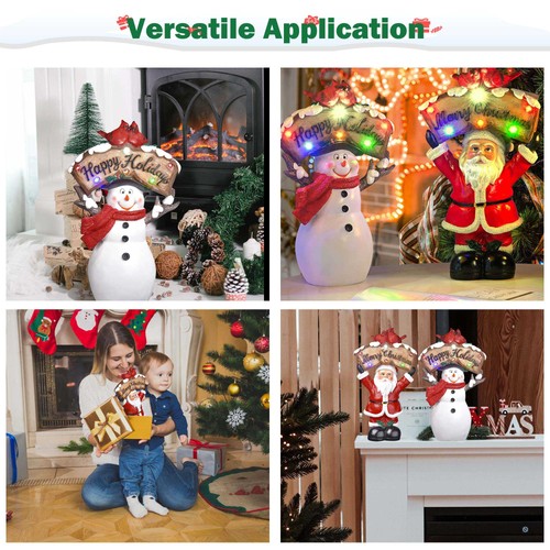 Yescom 2 Packs Snowman & Santa Christmas Tabletop Decoration Home Party Wedding - Picture 5 of 9