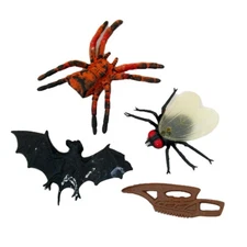 Plastic Fake Spider Bat Fly Blade Knife Lot Autumn Fall Halloween Party Decor 