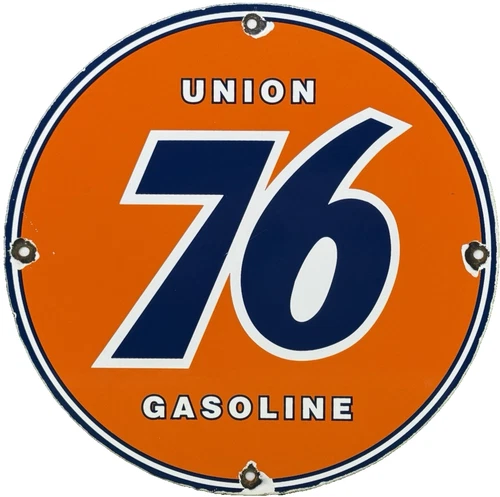 VINTAGE UNION 76 GASOLINE PORCELAIN SIGN GAS STATION PUMP PLATE MOTOR OIL AUTO