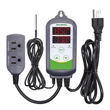ITC-308 Digital Temperature Controller 2-Stage Outlet Thermostat Heating and ...