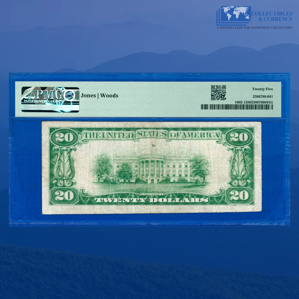 1929 $20 Peoples National Bank Of REYNOLDVILLE, PA, Charter #7620, PMG 25 - Image 2 of 3