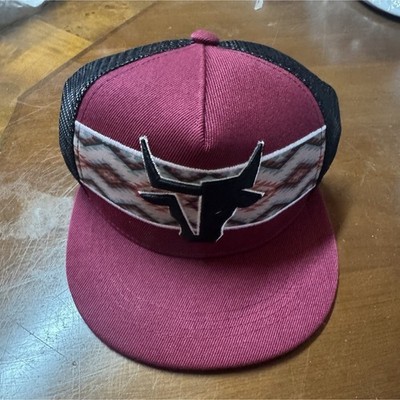 Western Trucker Hat Mesh Back Adjustable Burgundy Black White Men's Casual