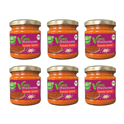 6 x 180g BIO PRIMO Bio Vegane Streichcreme Tomate Quinoa
