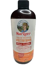 Mary Ruth's Liquid Morning Multivitamin + Hair Growth -Peach Mango 15.22 Oz