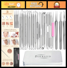 22 Pcs Blackhead Remover Tool Kit - Stainless Steel Pimple Extractor for Acne, C