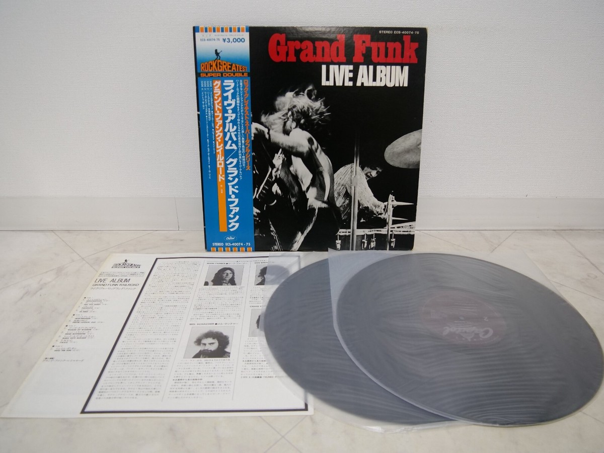 GRAND FUNK / LIVE ALBUM JAPAN ISSUE DOUBLE LP W/OBI, INSERT