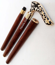 Brass Victorian Handle Wood Solid Cane Stick Walking Casual Sticks For Men/Women