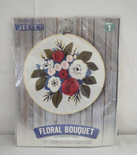 Leisure Arts Make In A Weekend Floral Bouquet Embroidery Kit