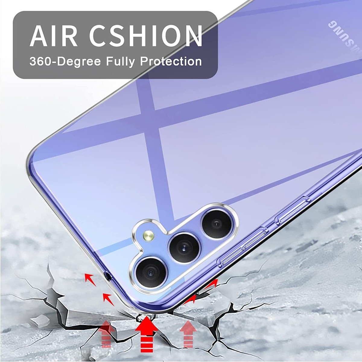Coque Galaxy A34 5G + 2 Verres Trempés - Housse Silicone Transparente TPU - Neuf