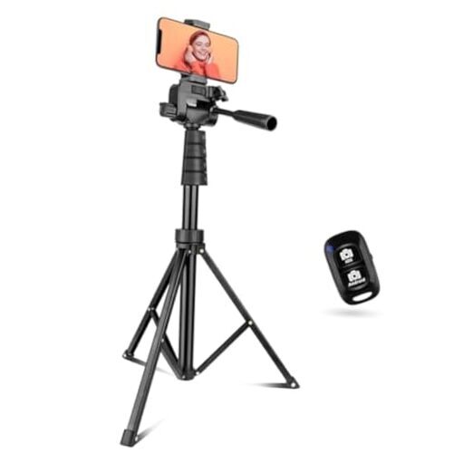 67-inch Adjustable Phone Tripod with Remote for Selfies and Camera Stands