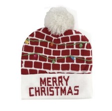 LED Christmas Winter Beanie Knit Hat Light Up Xmas Winter Warm Cap w/ Pom Pom US