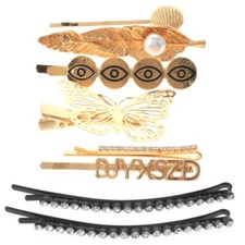 Gold Tone Assorted Metal Hair Clip HC1008-GLD