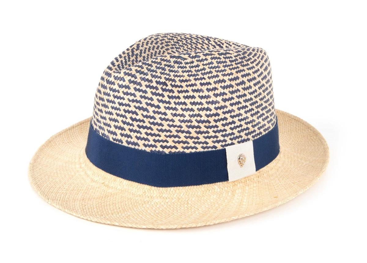 Helen Kaminski Hat Panama Straw Accented with Rich Blue eBay