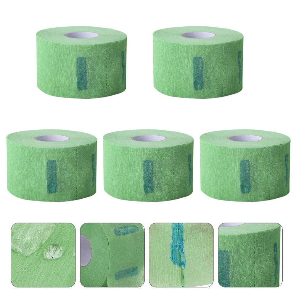 5 Rolls Disposable Green Hairdressing Neck Papers for Haircuts