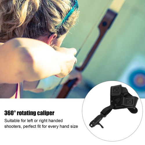 ()Bow Release Aid Archery Adjustable Compound Bow Wrist Strap Shooting Hunting A - Picture 7 of 22