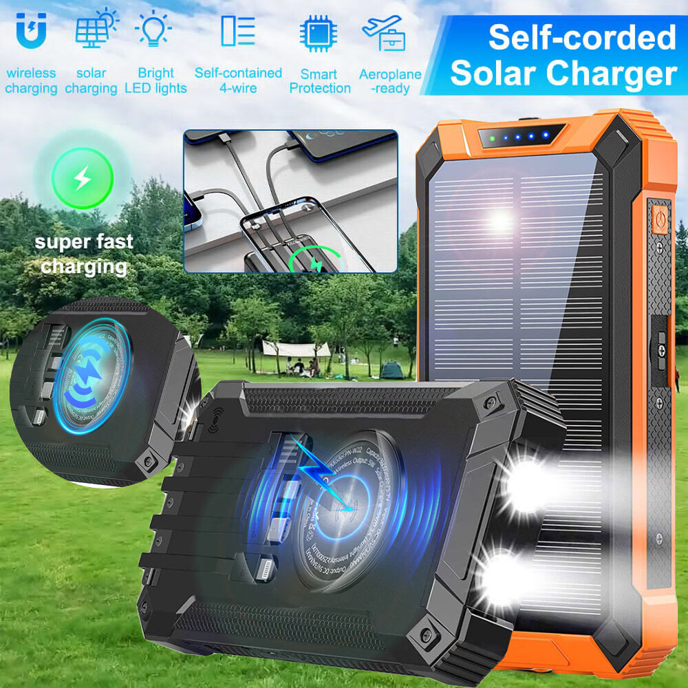 Solar Power Bank,Portable Charger 46800mAh with Wireless Charging For Cell Phone