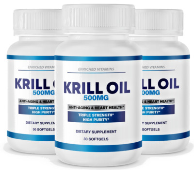 Krill Oil with Omega-3s EPA , DHA and Astaxanthin KrillOil  Omega 3 (3 Bottles)