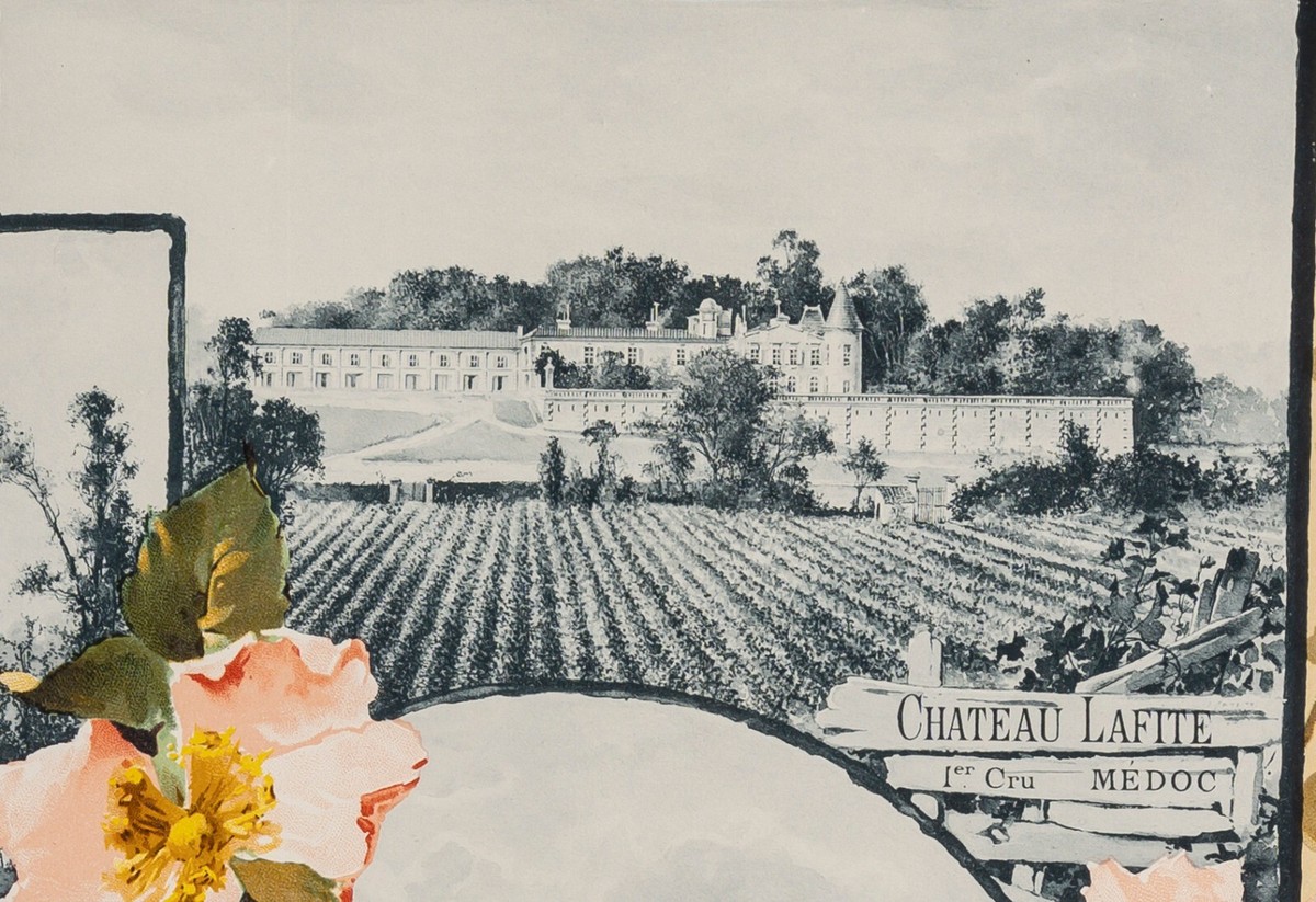 Original Art Nouveau Poster,Bordeaux Wine Grands Crus Chateau