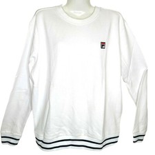 Fila Ladies Sz X-LG Heritage French Terry Crewneck Sweatshirt Striped Logo Shirt