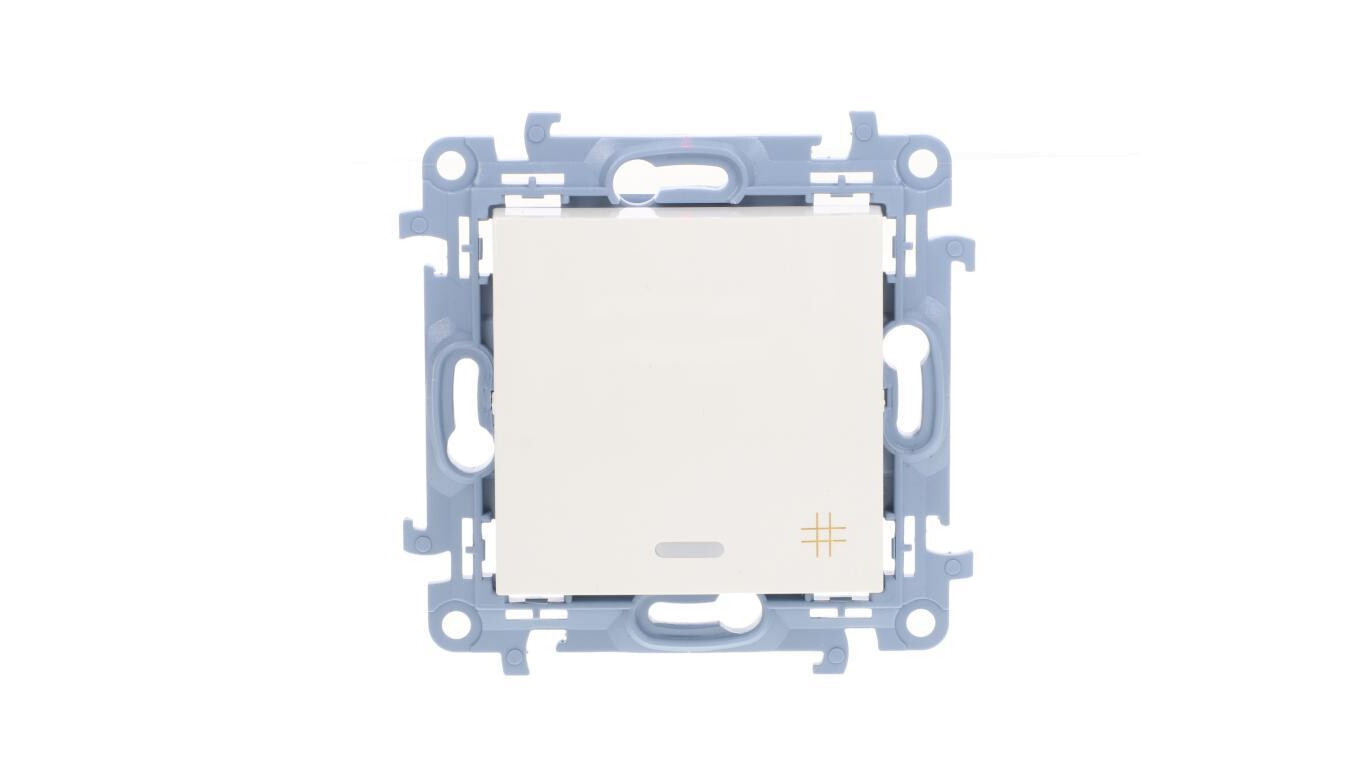 Simon 10 Cross switch with LED backlight 10AX IP20 white CW7L.01/11 /T2UK