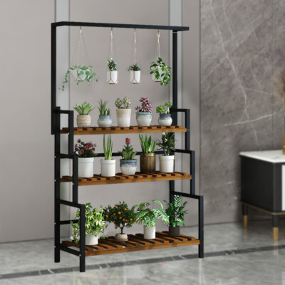 Metal Plant Stand 3-Tier Rack Flower Pot Shelf Garden Indoor Outdoor Display USA
