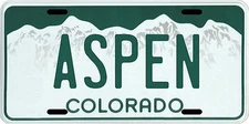 Aspen Colorado Aluminum License Plate