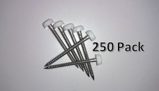 250 x 30mm White Polytop Plastic Headed Pins Poly Top - Stainless Steel