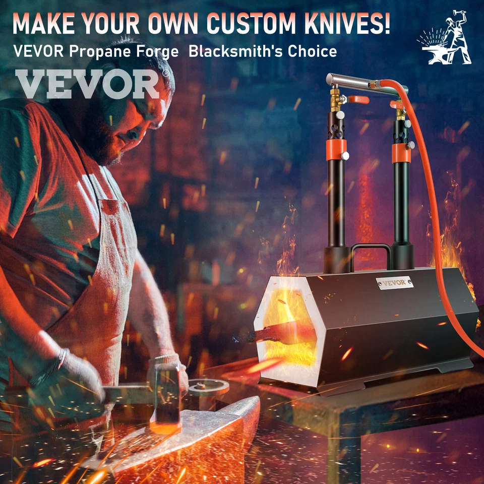 VEVOR Forge au Gaz Propane Four de Fusion avec 2 Brûleurs Forgeron des Couteaux - Imagen 2 de 4