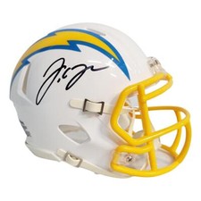 JC Jackson Signed Los Angeles Chargers Speed Mini Replica Football Helmet (JSA)