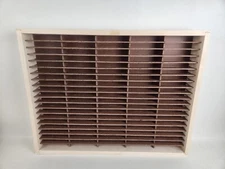 New ~ Napa Valley Style 100 Cassette Tape Storage Rack Wood Wall Holder Wooden