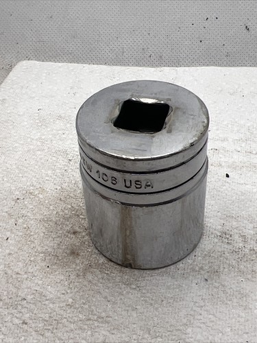 Vintage Snap On 11/16 BS 1/2 Drive 12 Point Socket WSW-106 - Picture 3 of 8