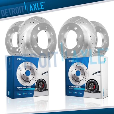 Front and Rear DRILLED SLOTTED Disc Rotors for 2003 - 2008 Dodge Ram 2500 3500