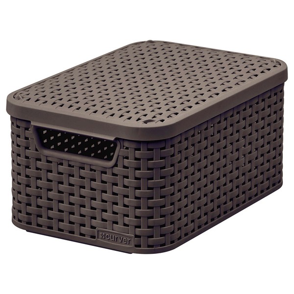 Curver Aufbewahrungsbox Deckel Ordnungsbox Kiste Natural Style Dunkelbraun S-image