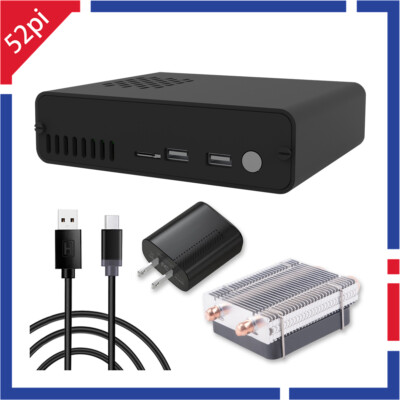 DeskPi Pro Set-Top Box Aluminum Alloy Case with Cooler For Raspberry Pi 4B