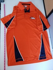 NFL Team Apparel Denver Bronco Polo Orange Medium Short Sleeve