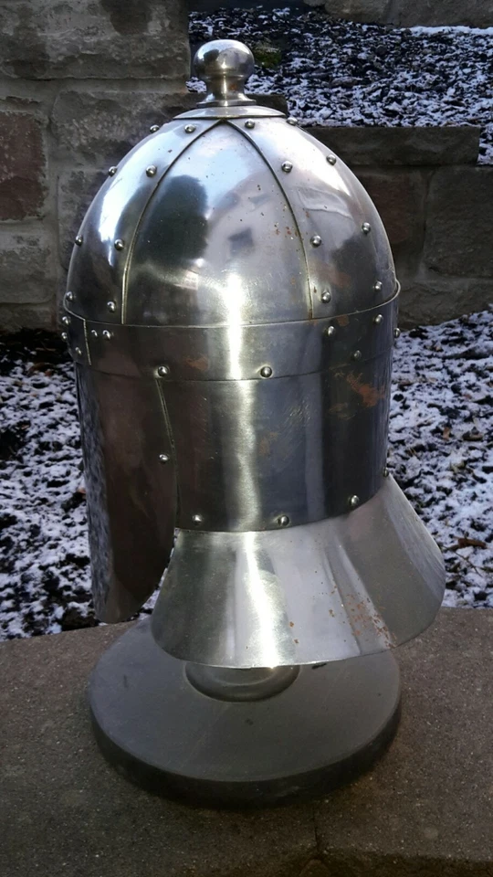 Nasalhelm Ritterhelm Ritterrüstung komplett tragbar Topfhelm Helm Rüstungsteil - Bild 3 von 4