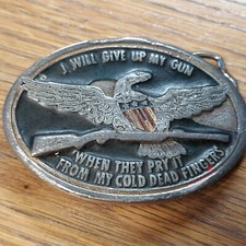 I Will Give Up My Gun When They Pry It From My Cold Dead Fingers Enamel Buckle