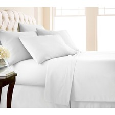 1500TC 100 Egyptian Cotton Sheet Set   Super Soft, White Solid, 15" Deep Pocket