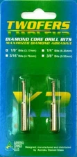 1/8" STANDARD Grit Aanraku Twofers Diamond Core Drill Bits