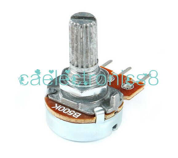 RUNCCI-YUN 20Pcs B5K B10K B20K B50K B100K Ohm Potentiometer Knob Linear  Potentiometer 3 Terminal Rotary Potentiometer with Cap Nuts and Washer for