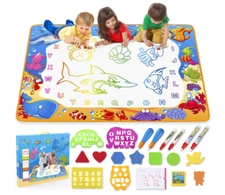Water Doodle Mat for Kids, Magic Pens, Educational Toy for Ages 2-7, Gift