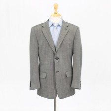 Joseph  Feiss 40R Gray Sport Coat Blazer Jacket Herringbone 2-Button Wool