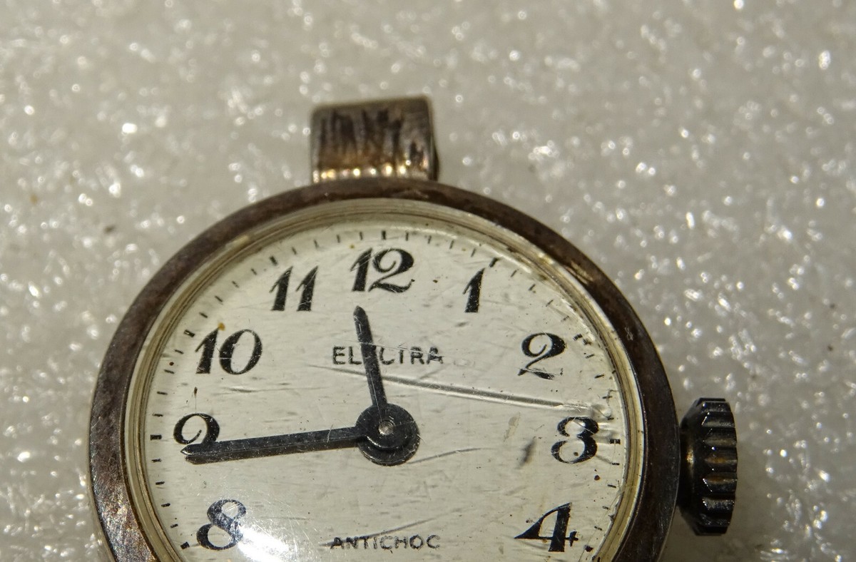 Montre Electra Femme Années 70-80 En Argent Massif - Mouvement Bloqué, Pour Pièces/réparation