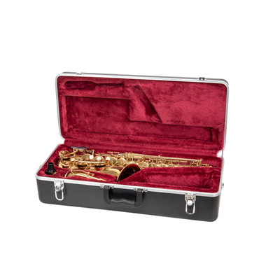 Crossrock ABS Molded Case for Alto Saxophone-Black with Deep Red Velvet Interior