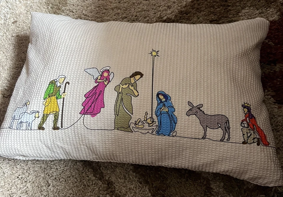 MY PILLOW Travel Go Anywhere Nativity Scene Pillow 12" x 18" Small - Image 2 of 3