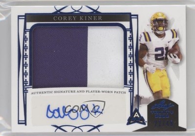 2022 Leaf Trinity Patch Auto Navy 22/49 Corey Kiner #PA-CK1 Patch Auto 1co7